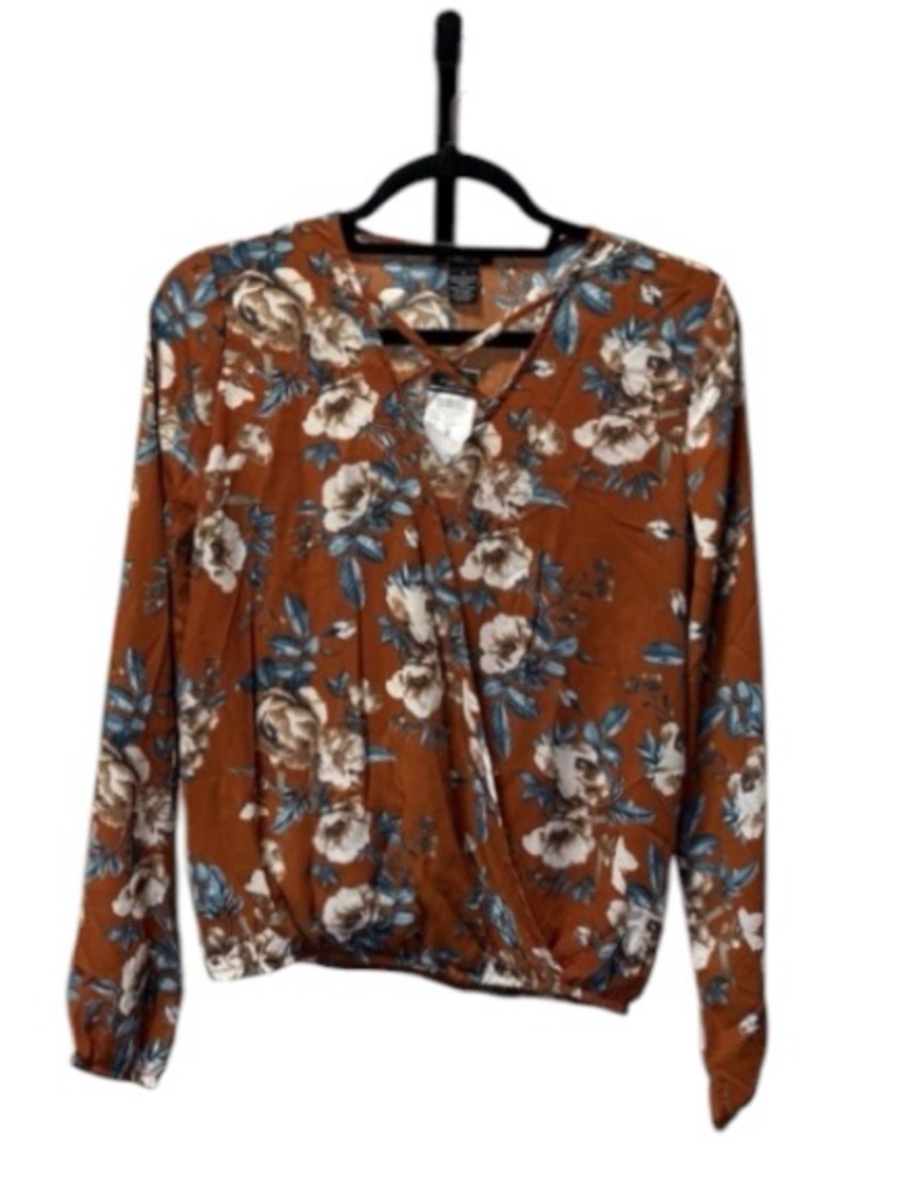 Rue21 Floral Long-Sleeve Top in Rust
